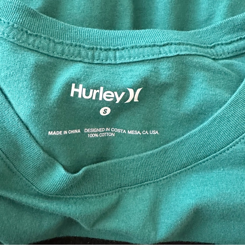Hurley Green Hula Skeleton Graphic Long Sleeve Relaxed Fit Tee Size S - Picture 7 of 10